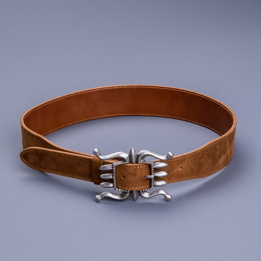 RRL Ranch Belt Light Java Roughout Suede