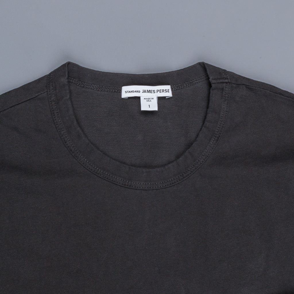 James Perse L/S Crew Neck Pocket Tee Suede Jersey Carbon