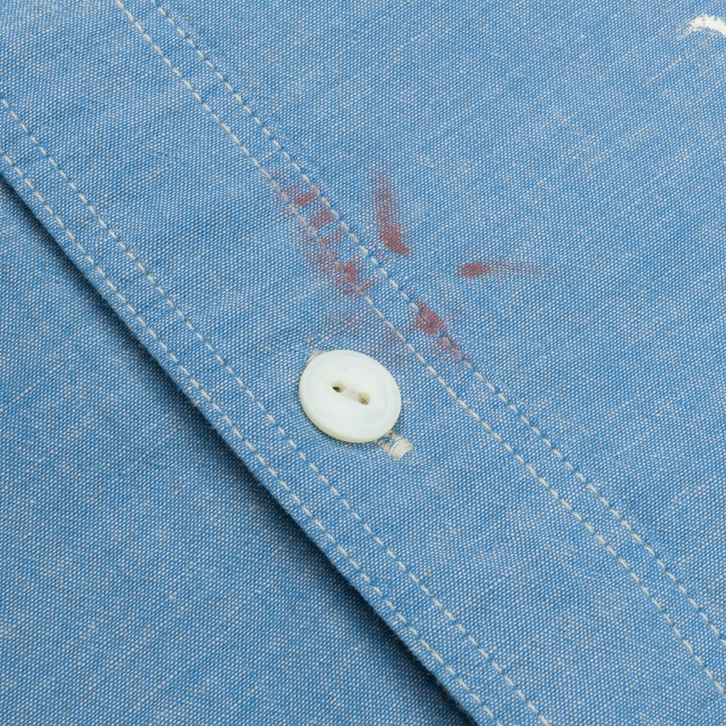 RRL Painted Chambray Workshirt Reactive Blue