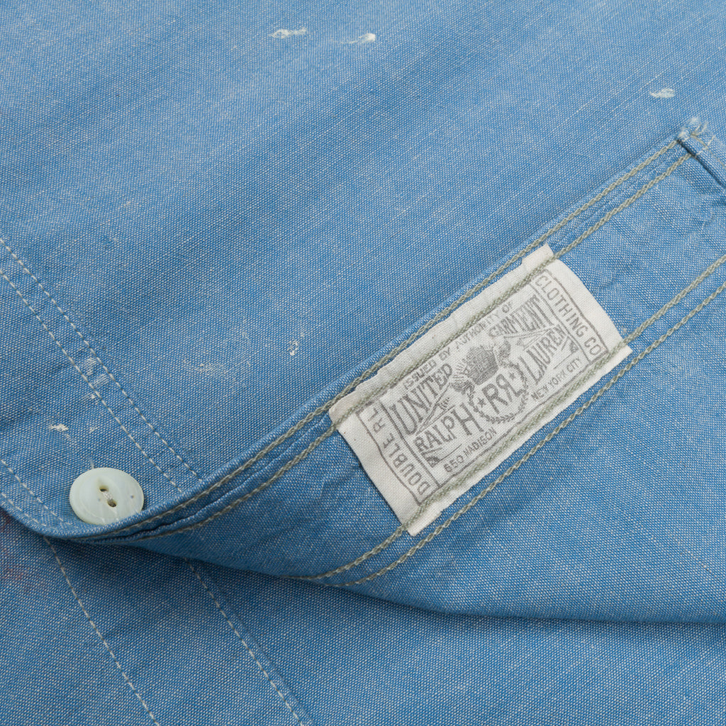 RRL Painted Chambray Workshirt Reactive Blue