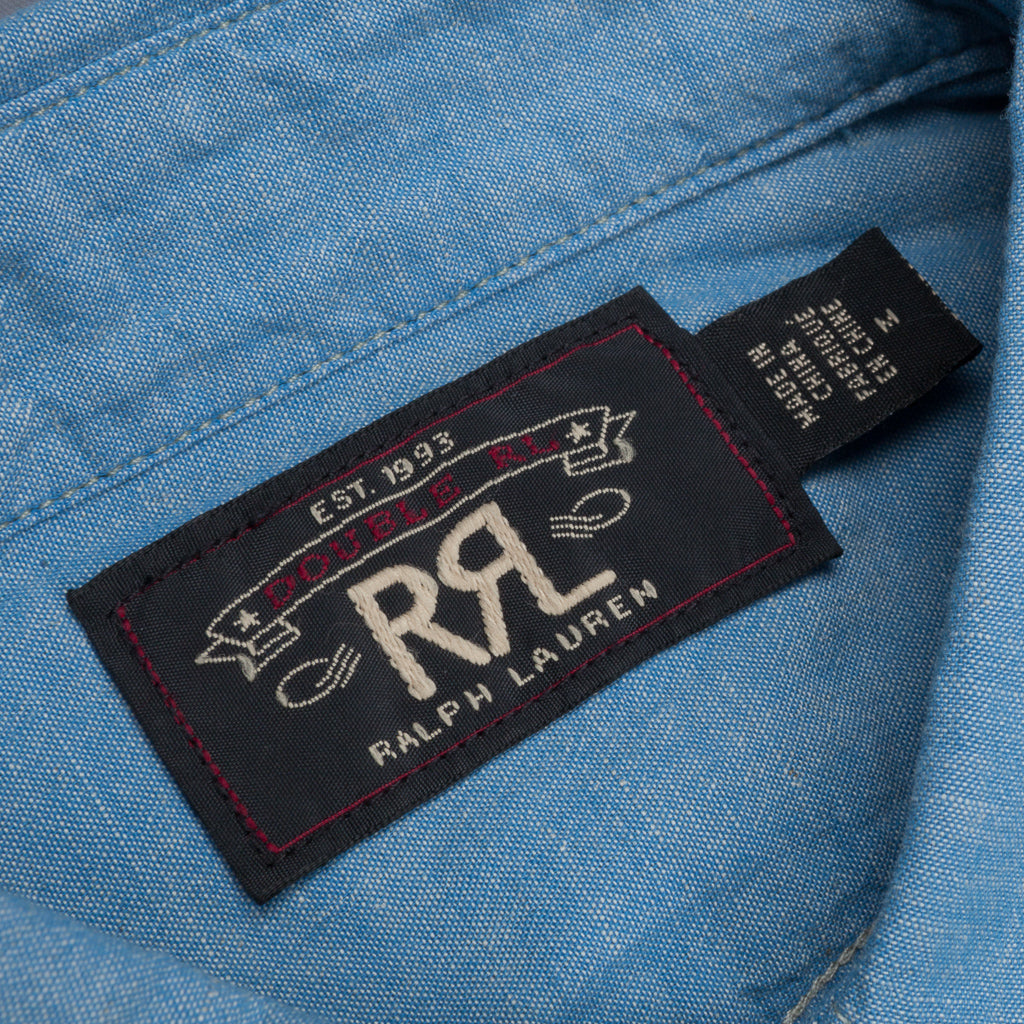 RRL Painted Chambray Workshirt Reactive Blue