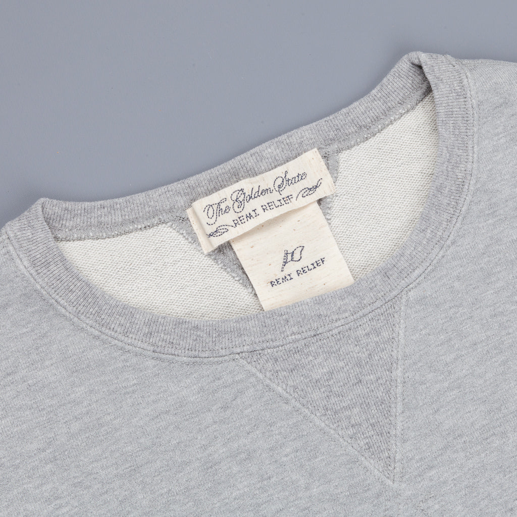 Remi Relief Special Finish Crew Neck Sweatshirt MIT Print Heather Grey