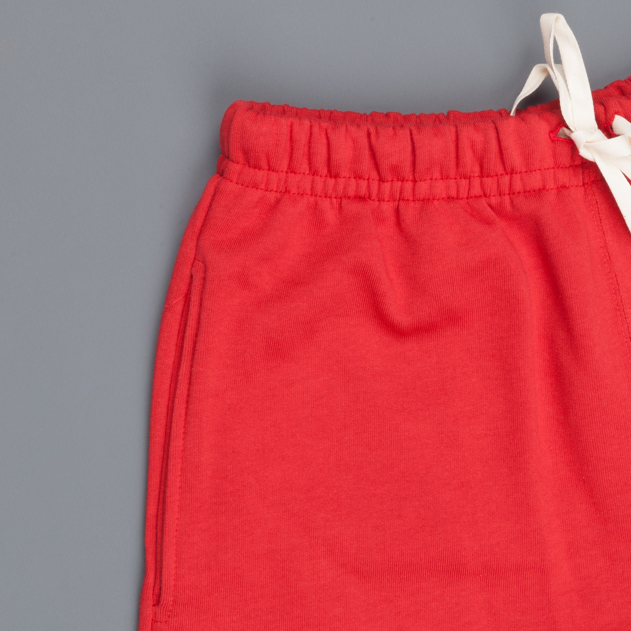 Red best sale sweatpant shorts