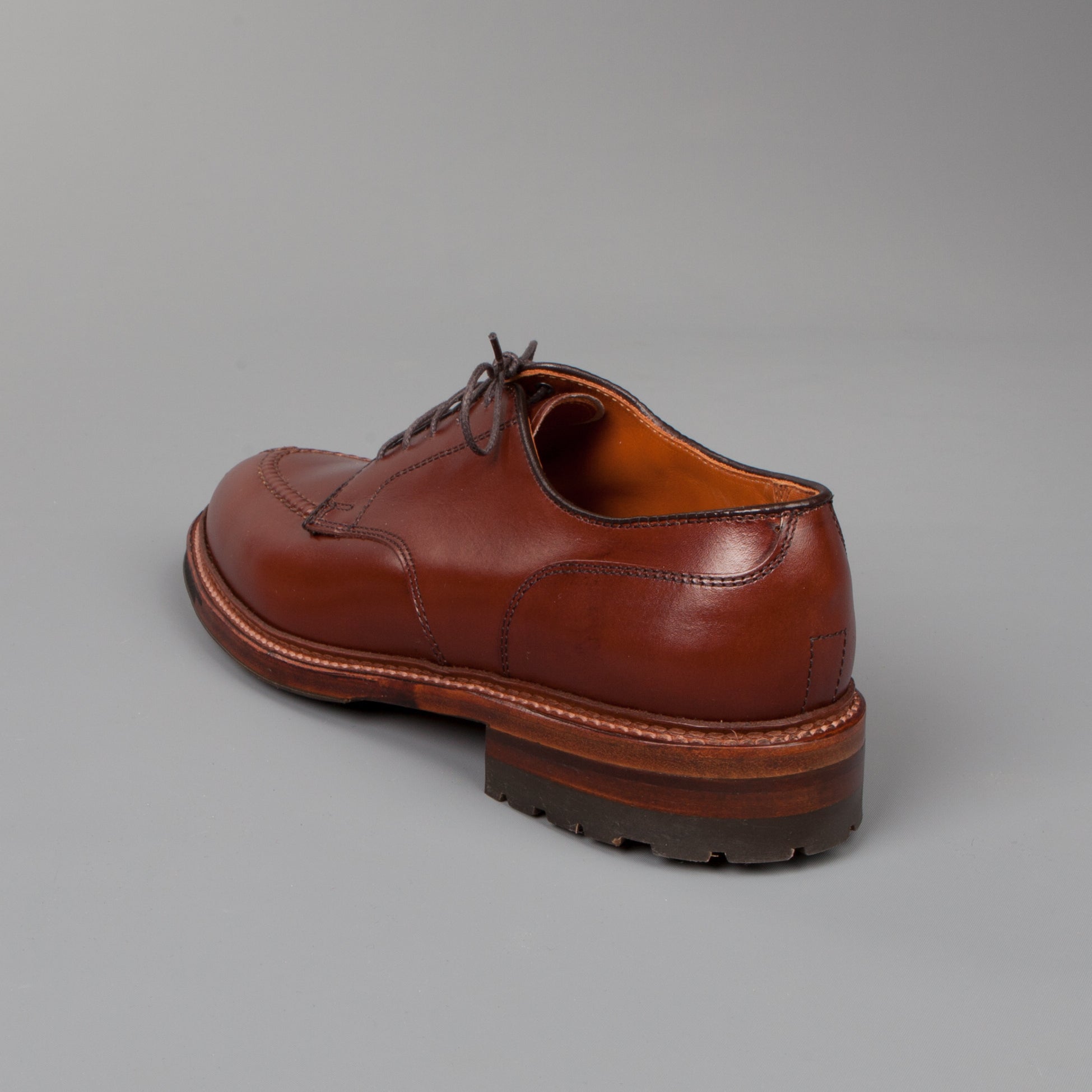 Alden Norwegian Split toe blucher on commando sole in walnut