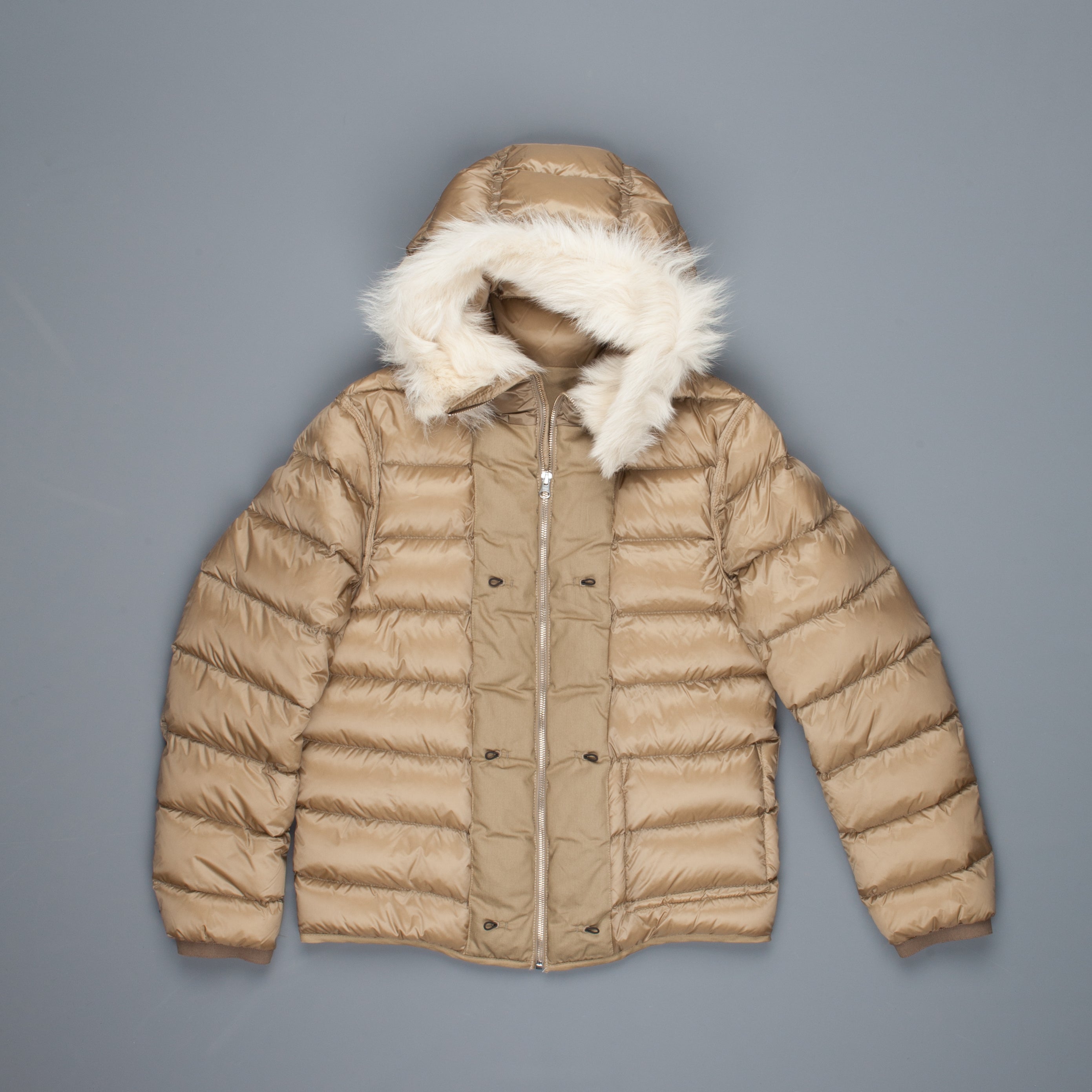 Ten C down liner shearling hooded tan – Frans Boone Store