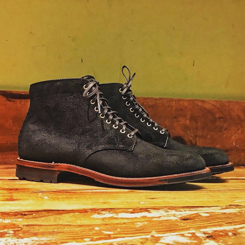 Alden x Frans Boone 379x boots in waxed earth reverse chamois